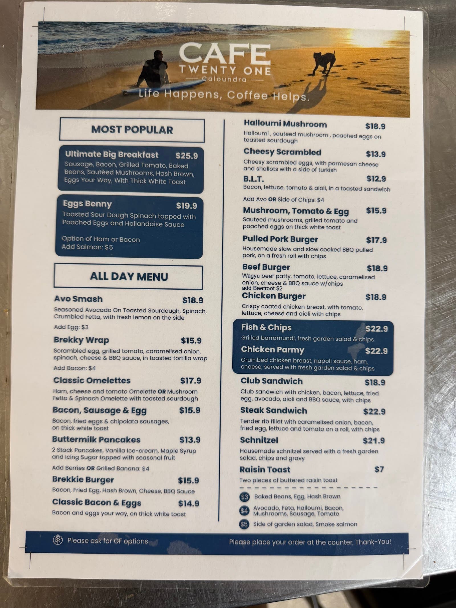 Cafe Twenty One — Caloundra, Sunshine Coast
